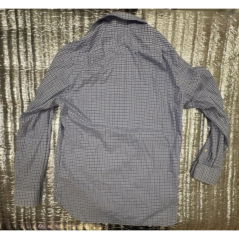 Polo Ralph Lauren Mens 16.5 34/35 Blue Gingham Classic Fit Easy Care Shirt
